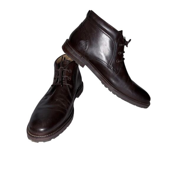 Florsheim Brown Leather Chukka Boots Men’s 12 Lace Up Ankle Boot Rugged Sole main image 5